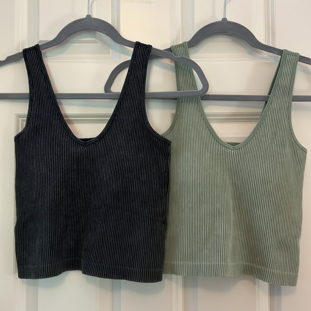 2 Tank tops with built in bra, size medium